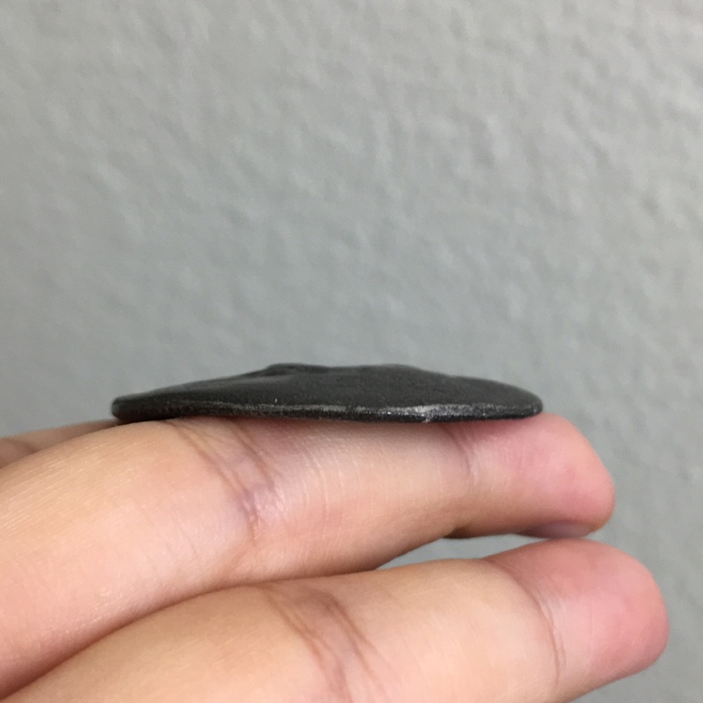 Rare Pewter Art Moon Face Brooch Gem